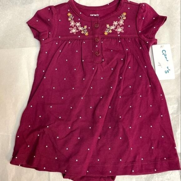 2-Piece Baby Girl Floral Bodysuit Dress & Cardigan Carter's Set 9 M - Picture 2 of 12